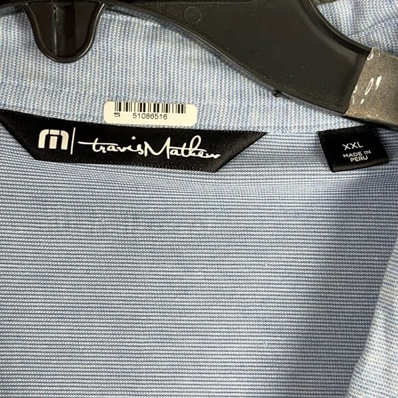 TRAVIS MATHEW POLO SHIRT MENS XXL BLUE GOLF CASUAL BUSINESS PIMA-COTTON PERU - Picture 5 of 10